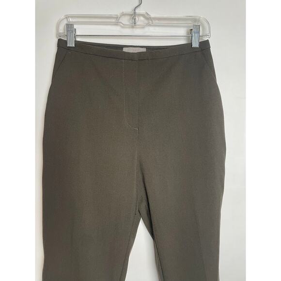 H&M Dress Pants Womens Size 6 Brown Green Flat Front Straight Leg Trousers - Picture 2 of 14